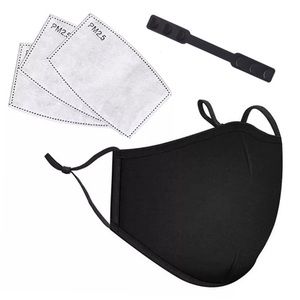 Black Reusable Face Mask w/Filter Pocket + Filters
